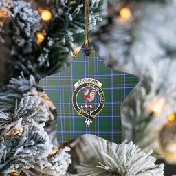 Scotstee Shop - Scotstee Shop Ornament The Cockburn Ancient Clan Tartan Crest Star Ceramic Ornament Christmas Gift
