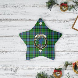 Scotstee Shop - Scotstee Shop Ornament The Forsyth Clan Tartan Crest Star Ceramic Ornament Christmas Gift