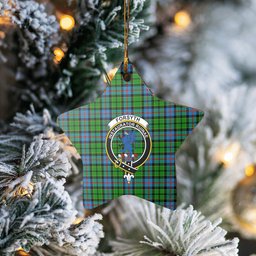 Scotstee Shop - Scotstee Shop Ornament The Forsyth Clan Tartan Crest Star Ceramic Ornament Christmas Gift