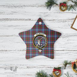 Scotstee Shop - Scotstee Shop Ornament The Dalmahoy Clan Tartan Crest Star Ceramic Ornament Christmas Gift