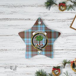 Scotstee Shop - Scotstee Shop Ornament The Anderson Ancient Clan Tartan Crest Star Ceramic Ornament Christmas Gift