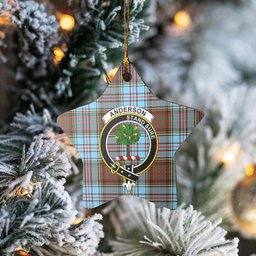 Scotstee Shop - Scotstee Shop Ornament The Anderson Ancient Clan Tartan Crest Star Ceramic Ornament Christmas Gift