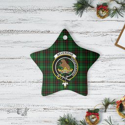 Scotstee Shop - Scotstee Shop Ornament The Beveridge Clan Tartan Crest Star Ceramic Ornament Christmas Gift