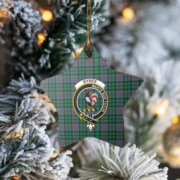 Scotstee Shop - Scotstee Shop Ornament The Byres Clan Tartan Crest Star Ceramic Ornament Christmas Gift
