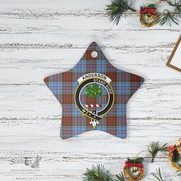Scotstee Shop - Scotstee Shop Ornament The Anderson Modern Clan Tartan Crest Star Ceramic Ornament Christmas Gift