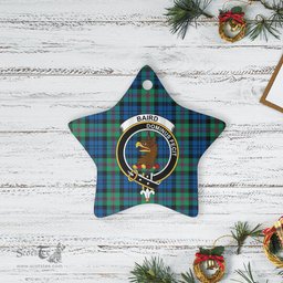 Scotstee Shop - Scotstee Shop Ornament The Baird Ancient Clan Tartan Crest Star Ceramic Ornament Christmas Gift