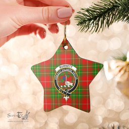 Scotstee Shop - Scotstee Shop Ornament The Burnett Ancient Clan Tartan Crest Star Ceramic Ornament Christmas Gift