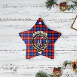 Scotstee Shop - Scotstee Shop Ornament The Anstruther Clan Tartan Crest Star Ceramic Ornament Christmas Gift