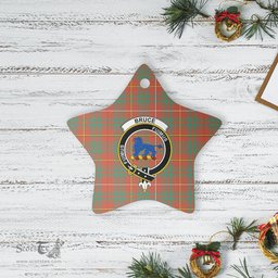 Scotstee Shop - Scotstee Shop Ornament The Bruce Ancient Clan Tartan Crest Star Ceramic Ornament Christmas Gift