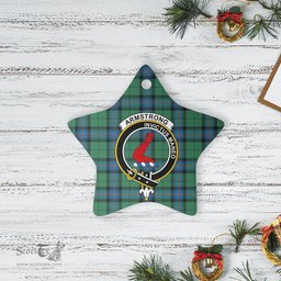 Scotstee Shop - Scotstee Shop Ornament The Armstrong Ancient Clan Tartan Crest Star Ceramic Ornament Christmas Gift