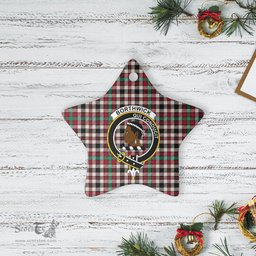 Scotstee Shop - Scotstee Shop Ornament The Borthwick Dress Ancient Clan Tartan Crest Star Ceramic Ornament Christmas Gift