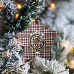 Scotstee Shop - Scotstee Shop Ornament The Borthwick Dress Ancient Clan Tartan Crest Star Ceramic Ornament Christmas Gift