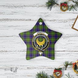 Scotstee Shop - Scotstee Shop Ornament The Arnott Clan Tartan Crest Star Ceramic Ornament Christmas Gift