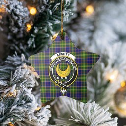 Scotstee Shop - Scotstee Shop Ornament The Arnott Clan Tartan Crest Star Ceramic Ornament Christmas Gift