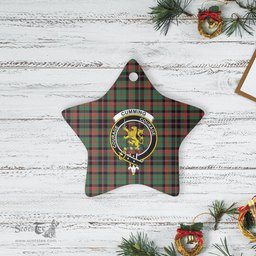 Scotstee Shop - Scotstee Shop Ornament The Cumming Hunting Ancient Clan Tartan Crest Star Ceramic Ornament Christmas Gift