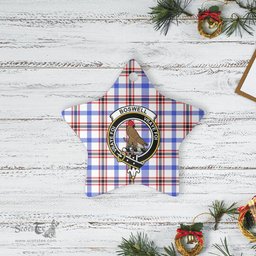 Scotstee Shop - Scotstee Shop Ornament The Boswell Modern Clan Tartan Crest Star Ceramic Ornament Christmas Gift