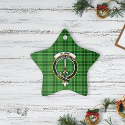 Scotstee Shop - Scotstee Shop Ornament The Blane Clan Tartan Crest Star Ceramic Ornament Christmas Gift