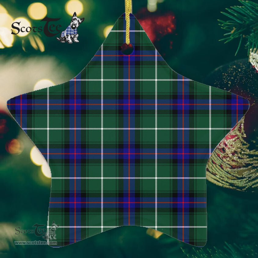 MacDonald Of The Isles Hunting Modern Tartan Ornament Star Ornament, Christmas Star Decorations, ceramic ornament, Plaid Star Ceramic Ornament, Christmas Ornament Decorations Gift