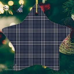Navy Formal Dress Tartan Ornament Star Ornament, Christmas Star Decorations, ceramic ornament, Plaid Star Ceramic Ornament, Christmas Ornament Decorations Gift