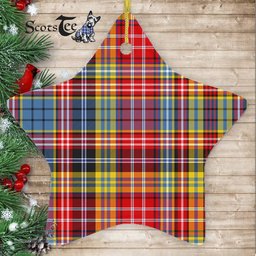 Ogilvie Of Airlie Ancient Tartan Ornament Star Ornament, Christmas Star Decorations, ceramic ornament, Plaid Star Ceramic Ornament, Christmas Ornament Decorations Gift