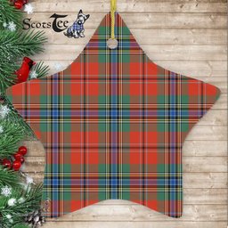 MacLean Of Duart Ancient Tartan Ornament Star Ornament, Christmas Star Decorations, ceramic ornament, Plaid Star Ceramic Ornament, Christmas Ornament Decorations Gift