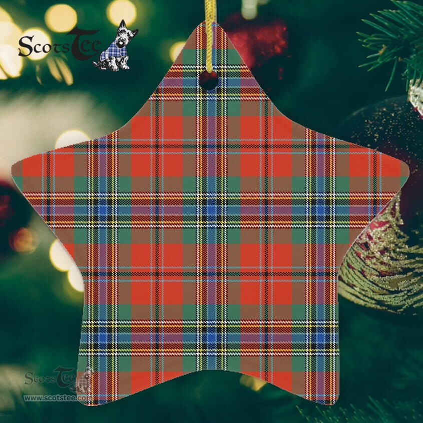 MacLean Of Duart Ancient Tartan Ornament Star Ornament, Christmas Star Decorations, ceramic ornament, Plaid Star Ceramic Ornament, Christmas Ornament Decorations Gift