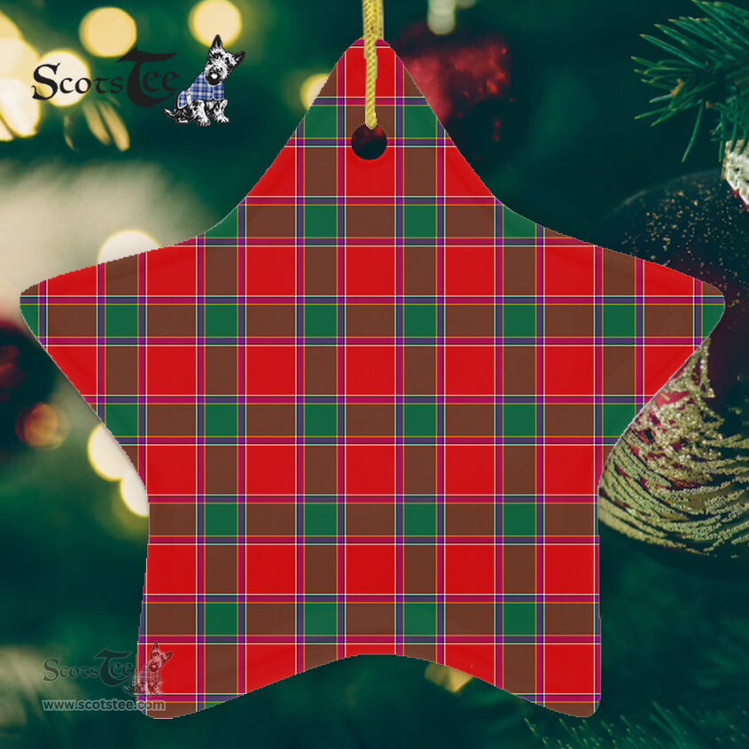 Gordon Of Abergeldie Tartan Ornament Star Ornament, Christmas Star Decorations, ceramic ornament, Plaid Star Ceramic Ornament, Christmas Ornament Decorations Gift
