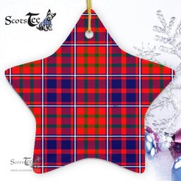 Cameron Of Lochiel Modern Tartan Ornament Star Ornament, Christmas Star Decorations, ceramic ornament, Plaid Star Ceramic Ornament, Christmas Ornament Decorations Gift