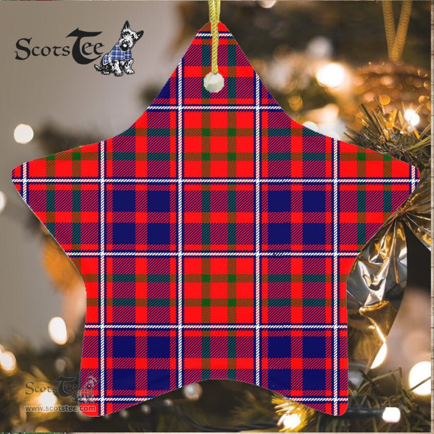 Cameron Of Lochiel Modern Tartan Ornament Star Ornament, Christmas Star Decorations, ceramic ornament, Plaid Star Ceramic Ornament, Christmas Ornament Decorations Gift