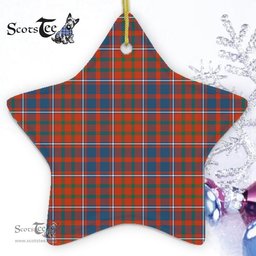 Cameron Of Lochiel Ancient Tartan Ornament Star Ornament, Christmas Star Decorations, ceramic ornament, Plaid Star Ceramic Ornament, Christmas Ornament Decorations Gift