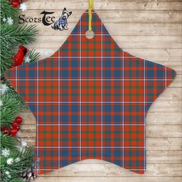 Cameron Of Lochiel Ancient Tartan Ornament Star Ornament, Christmas Star Decorations, ceramic ornament, Plaid Star Ceramic Ornament, Christmas Ornament Decorations Gift