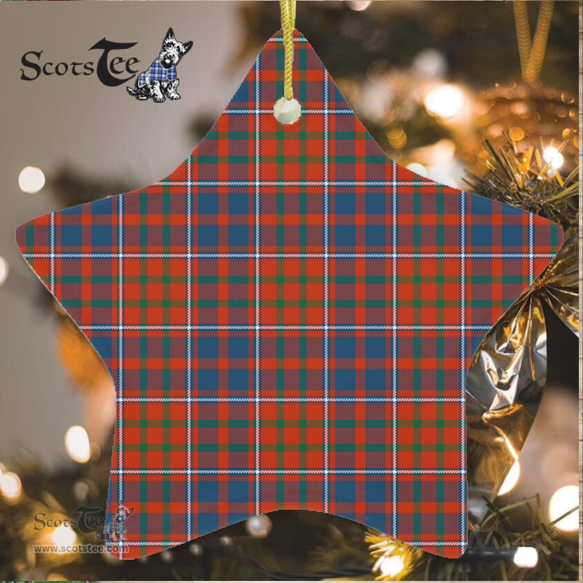 Cameron Of Lochiel Ancient Tartan Ornament Star Ornament, Christmas Star Decorations, ceramic ornament, Plaid Star Ceramic Ornament, Christmas Ornament Decorations Gift