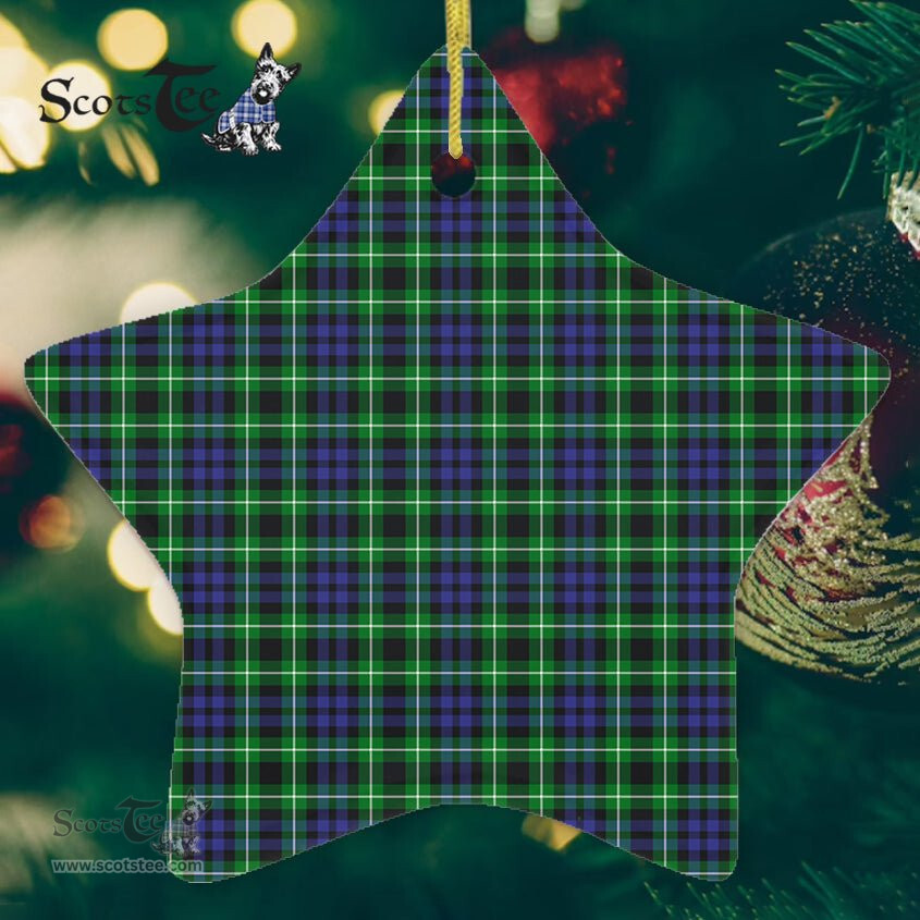 Graham Of Montrose Tartan Ornament Star Ornament, Christmas Star Decorations, ceramic ornament, Plaid Star Ceramic Ornament, Christmas Ornament Decorations Gift