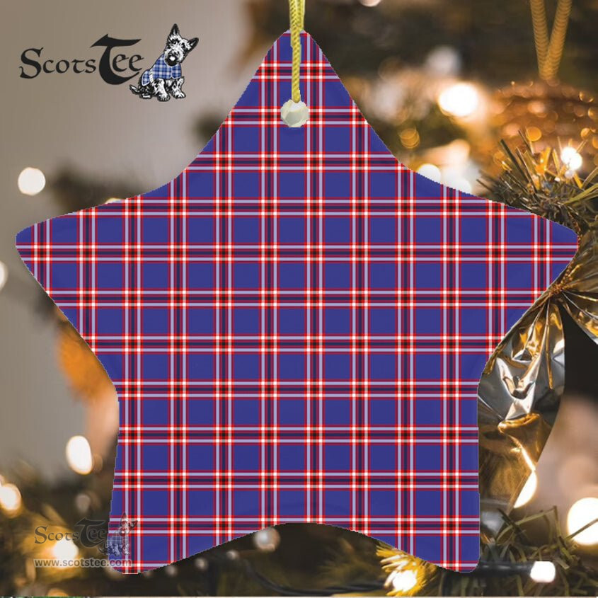 Laing Of Archiestown Tartan Ornament Star Ornament, Christmas Star Decorations, ceramic ornament, Plaid Star Ceramic Ornament, Christmas Ornament Decorations Gift