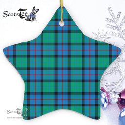 Flower Of Scotland Tartan Ornament Star Ornament, Christmas Star Decorations, ceramic ornament, Plaid Star Ceramic Ornament, Christmas Ornament Decorations Gift
