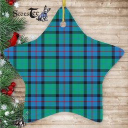Flower Of Scotland Tartan Ornament Star Ornament, Christmas Star Decorations, ceramic ornament, Plaid Star Ceramic Ornament, Christmas Ornament Decorations Gift