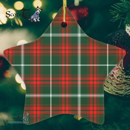 Prince Of Wales Tartan Ornament Star Ornament, Christmas Star Decorations, ceramic ornament, Plaid Star Ceramic Ornament, Christmas Ornament Decorations Gift