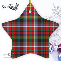 Anderson Of Arbrake Tartan Ornament Star Ornament, Christmas Star Decorations, ceramic ornament, Plaid Star Ceramic Ornament, Christmas Ornament Decorations Gift