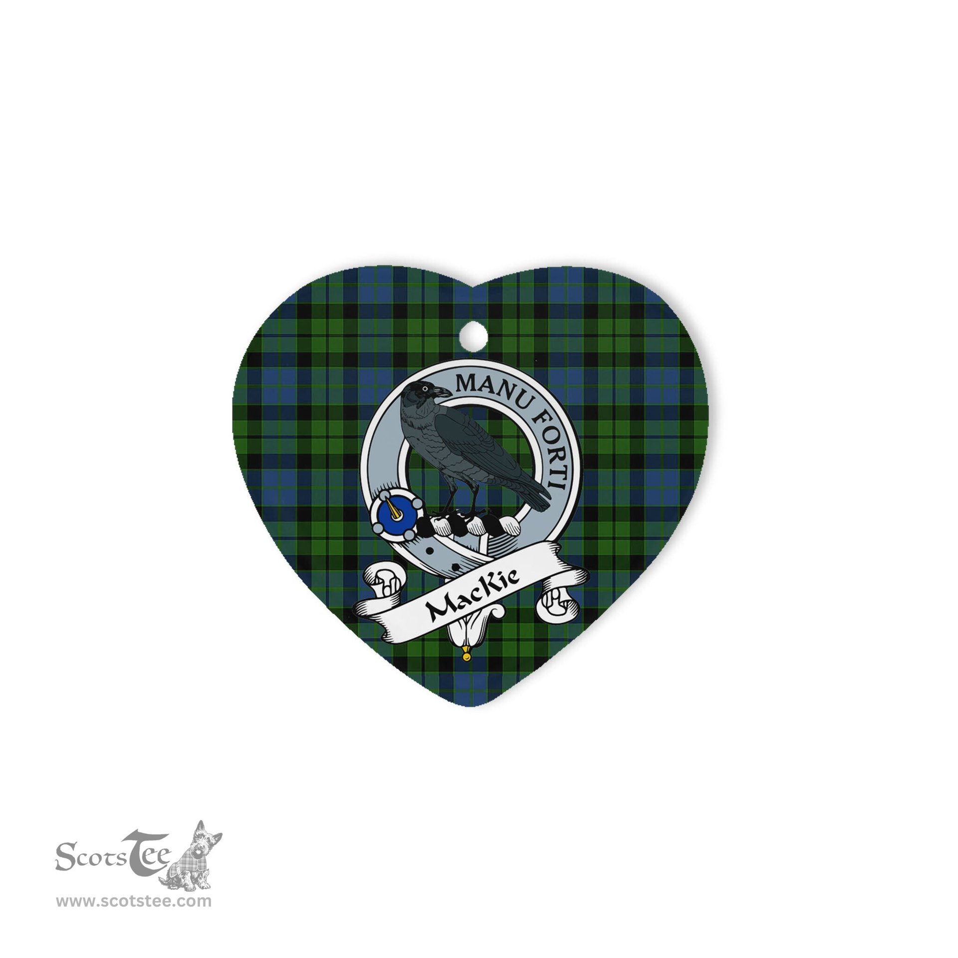 MacKie Scottish Clan Badge Plaid Christmas Ornaments Gift Heart Ornament MacKie Clan Tartan Ornaments, Plaid Ornament, christmas Ornament, plaid christmas ornament