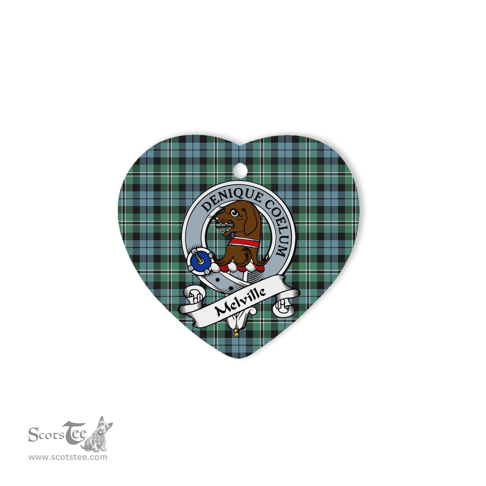 Melville Scottish Clan Badge Plaid Christmas Ornaments Gift Heart Ornament Melville Clan Tartan Ornaments, Plaid Ornament, christmas Ornament, plaid christmas ornament