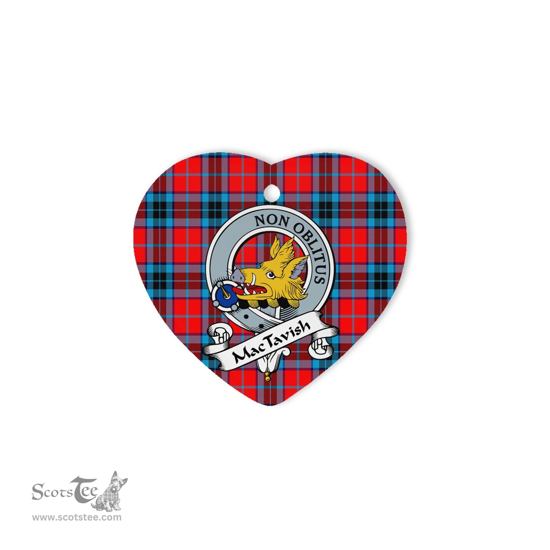 MacTavish Scottish Clan Badge Plaid Christmas Ornaments Gift Heart Ornament MacTavish Clan Tartan Ornaments, Plaid Ornament, christmas Ornament, plaid christmas ornament