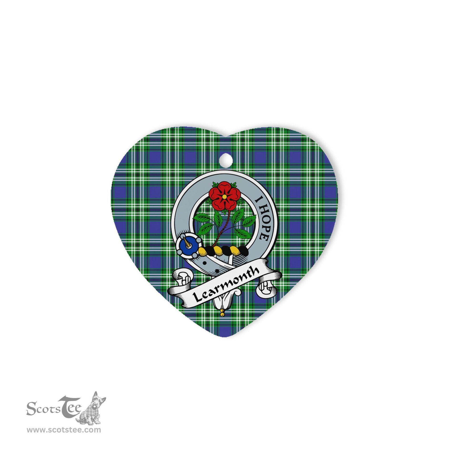 Learmonth Scottish Clan Badge Plaid Christmas Ornaments Gift Heart Ornament Learmonth Clan Tartan Ornaments, Plaid Ornament, christmas Ornament, plaid christmas ornament