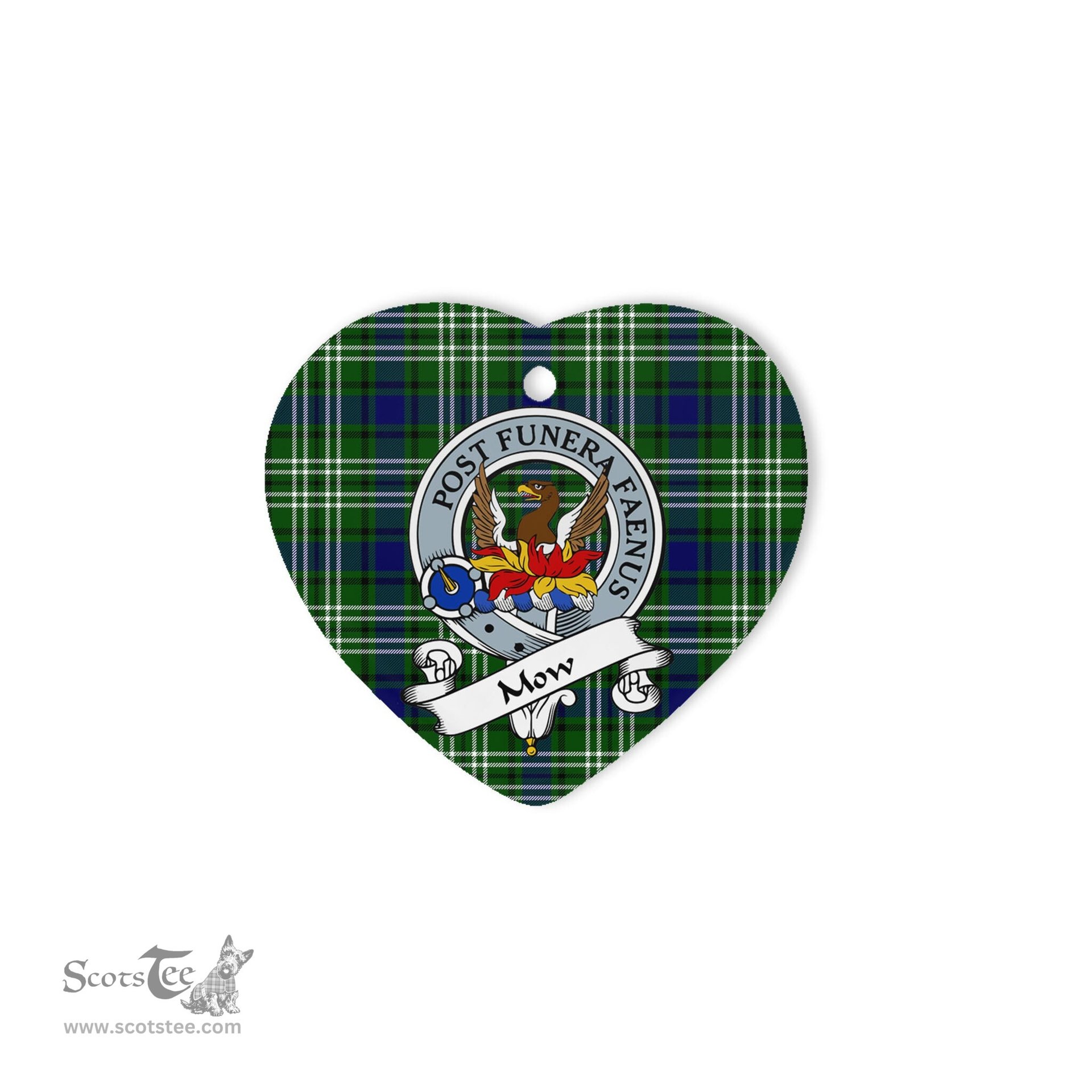 Mow Scottish Clan Badge Plaid Ornament Gift. Christmas Tree Ornament Mow Clan Tartan Ornament Great Christmas Ornaments Gift Heart Ornament