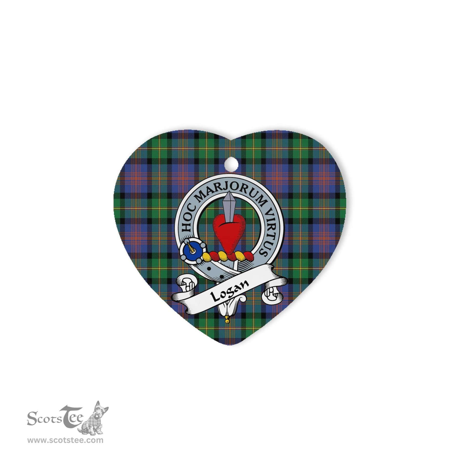 Logan Scottish Clan Badge Plaid Christmas Ornaments Gift Heart Ornament Logan Clan Tartan Ornaments, Plaid Ornament, christmas Ornament, plaid christmas ornament