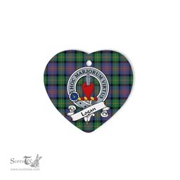 Logan Scottish Clan Badge Plaid Christmas Ornaments Gift Heart Ornament Logan Clan Tartan Ornaments, Plaid Ornament, christmas Ornament, plaid christmas ornament