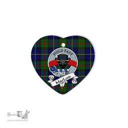 Macleod Scottish Clan Badge Plaid Christmas Ornaments Gift Heart Ornament Macleod Clan Tartan Ornaments, Plaid Ornament, christmas Ornament, plaid christmas ornament