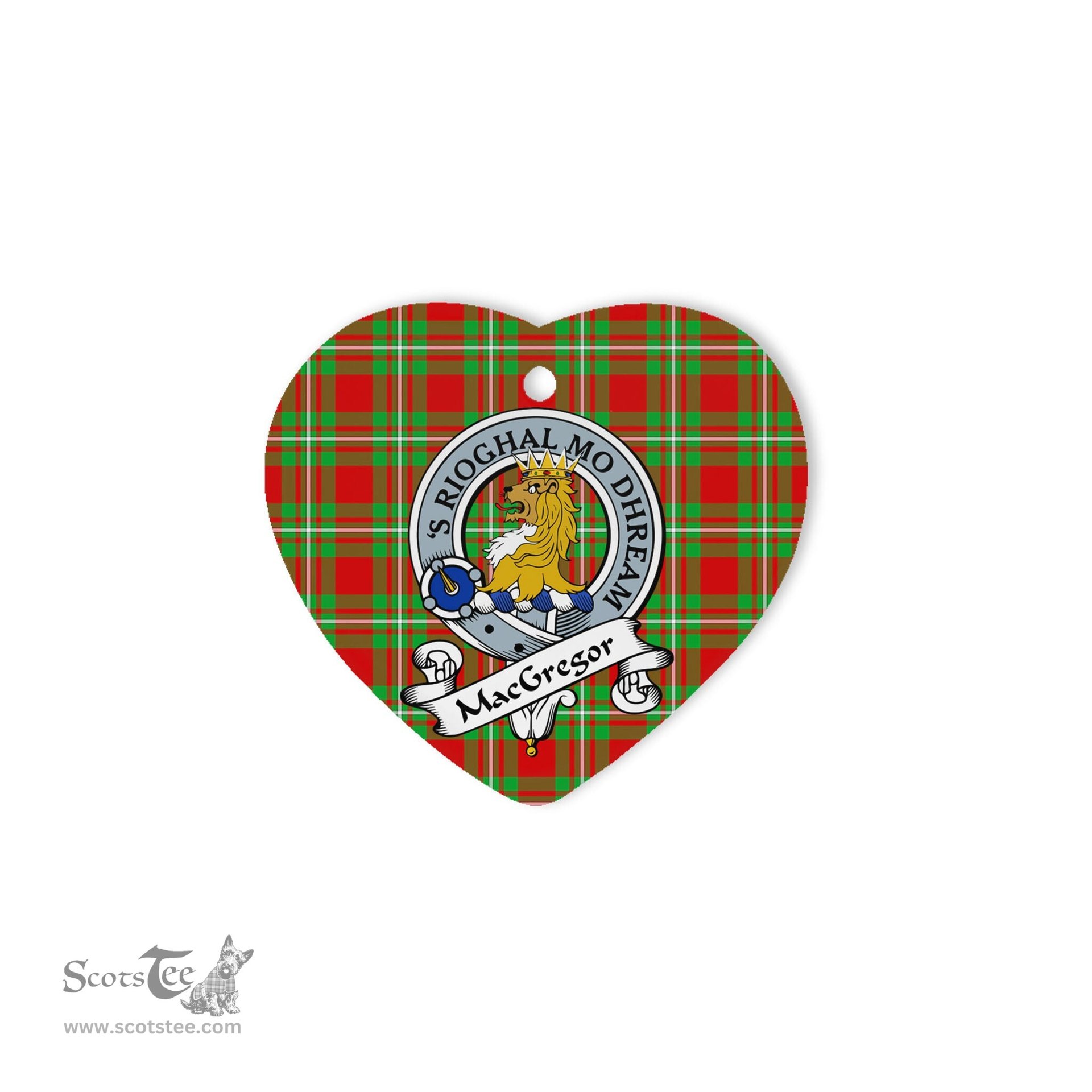 MacGregor Scottish Clan Badge Plaid Christmas Ornaments Gift Heart Ornament MacGregor Clan Tartan Ornaments, Plaid Ornament, christmas Ornament, plaid christmas ornament