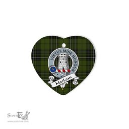 MacLean Scottish Clan Badge Plaid Christmas Ornaments Gift Heart Ornament MacLean Clan Tartan Ornaments, Plaid Ornament, christmas Ornament, plaid christmas ornament