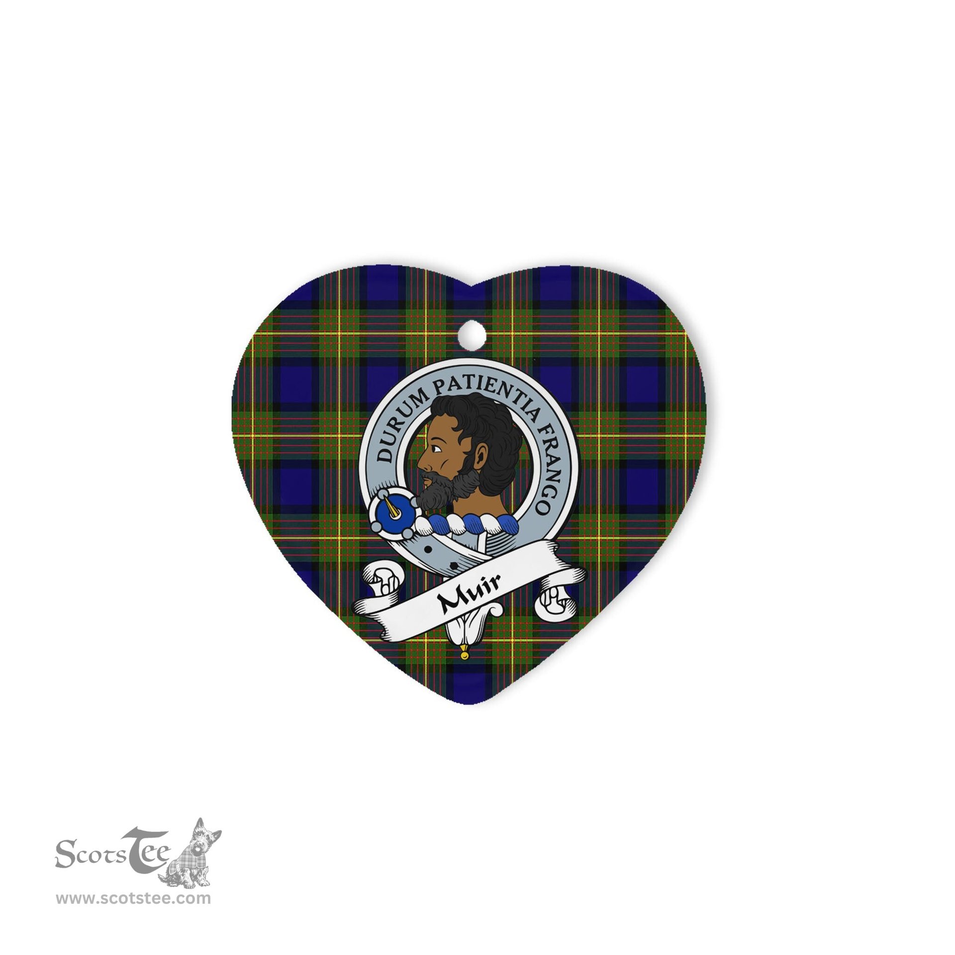 Muir Scottish Clan Badge Plaid Ornament Gift. Christmas Tree Ornament Muir Clan Tartan Ornament Great Christmas Ornaments Gift Heart Ornament