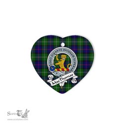 MacThomas Scottish Clan Badge Plaid Christmas Ornaments Gift Heart Ornament MacThomas Clan Tartan Ornaments, Plaid Ornament, christmas Ornament, plaid christmas ornament
